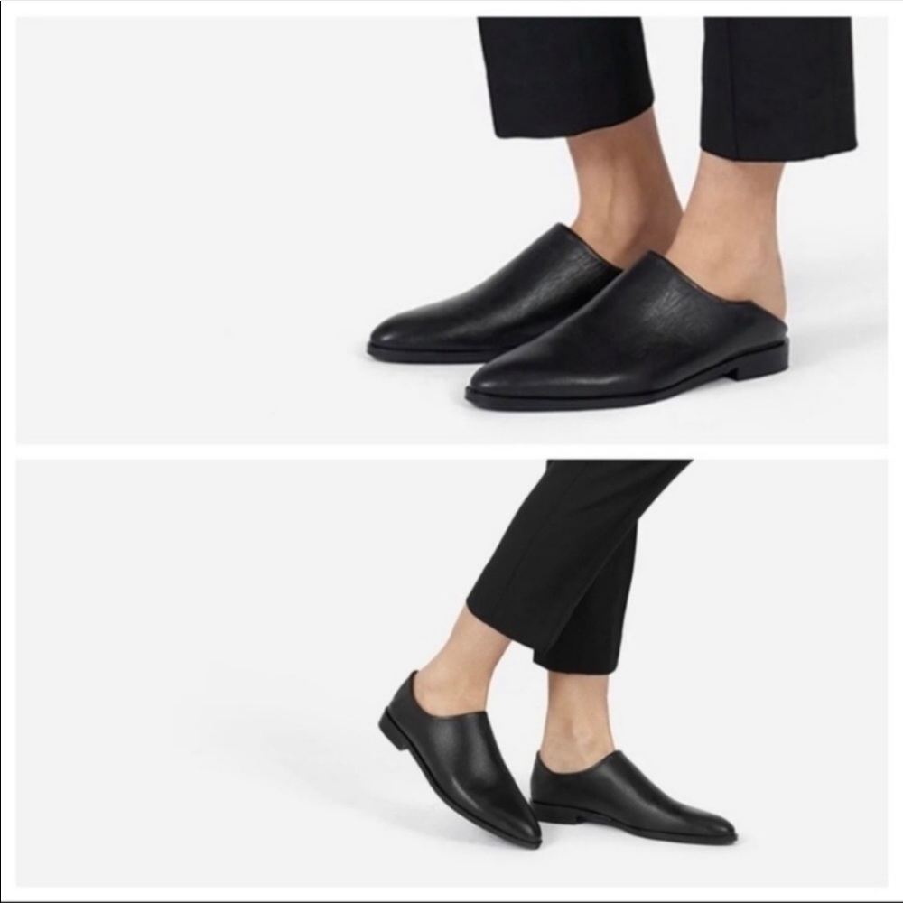 Everlane Modern Babo Black Leather Loafers Size 8